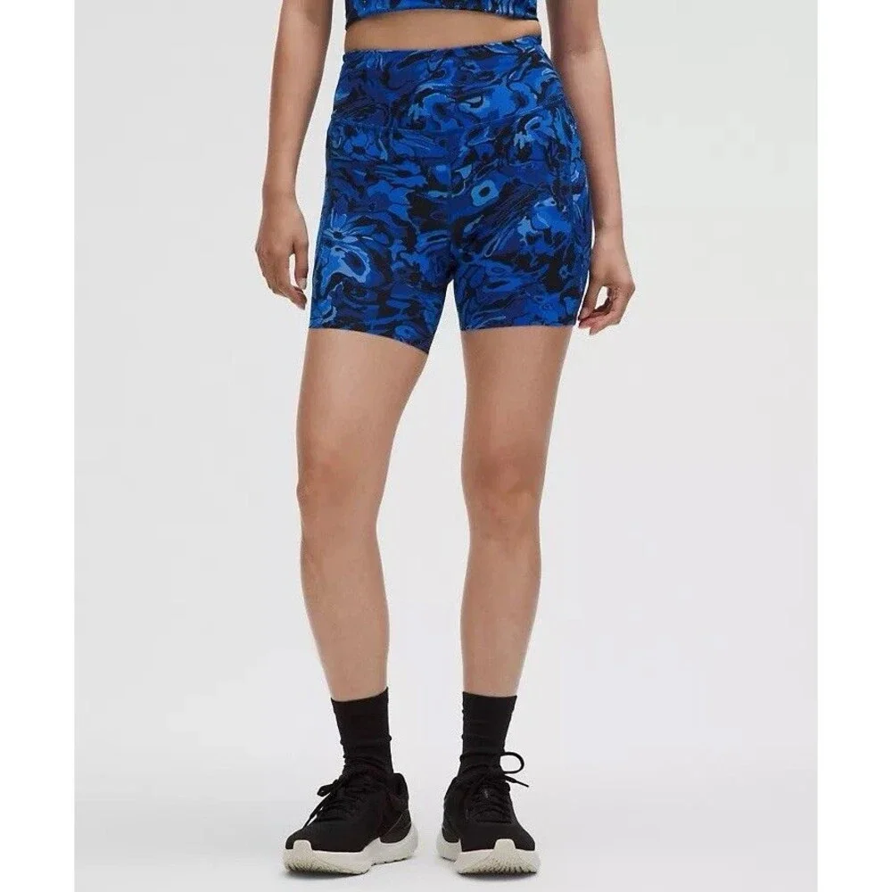 NWT Lululemon Size 8 Fast & Free HR Short 6” *Pockets Galactic Cobalt Blue - Picture 14 of 16